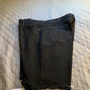 Black ripped Jean shorts